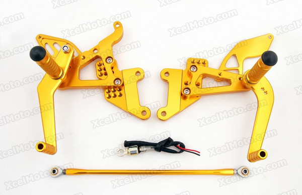 Motorcycle rear sets assembly for 2003 2004 2005 Yamaha YZF-R6 are design to improve the ground clearance, crash worthiness and overall good looks of your bike.