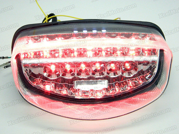 The LED turn signals integrated taillights assembly was compatible with 1997 1998 Honda CBR1100XX, this taillights combines tail lights and turn signals into one unit and are more functional.