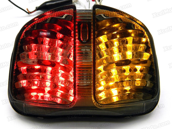 The LED turn signals integrated taillights assembly was compatible with 2006 2007 Suzuki GSXR600/750, this taillights combines tail lights and turn signals into one unit and are more functional.