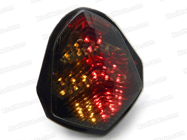The LED turn signals integrated taillights assembly was compatible with 2003 2004 Suzuki GSXR1000, this taillights combines tail lights and turn signals into one unit and are more functional.