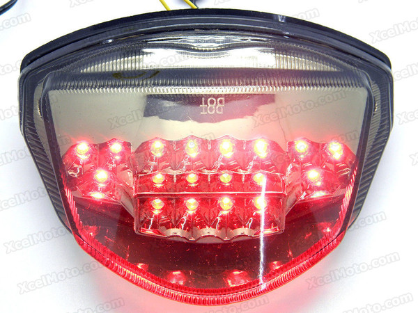 The LED turn signals integrated taillights assembly was compatible with 2007 2008 Suzuki GSXR1000, this taillights combines tail lights and turn signals into one unit and are more functional.