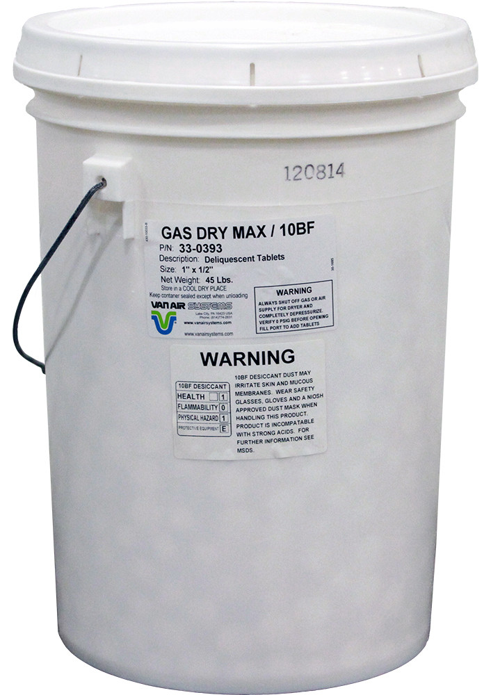Van Air Systems 10BF /Gas Dry Max Deliquescent Desiccant 45lb Pail