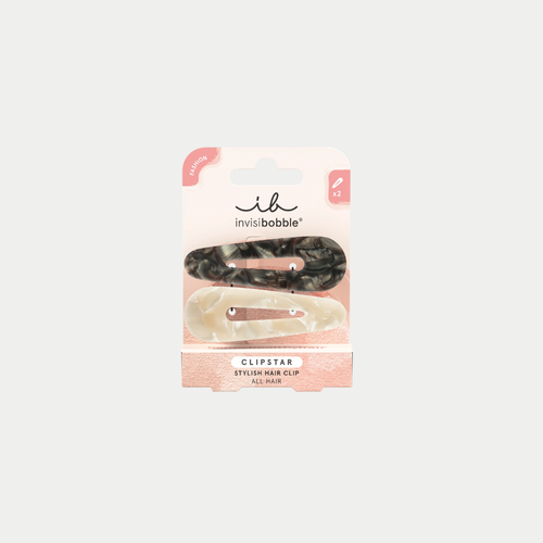Clipstar Cliphue – Mollette Nera & Beige 2 pz