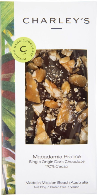 Macadamia Praline - Dark Chocolate PLUS - Plastic free packaging
