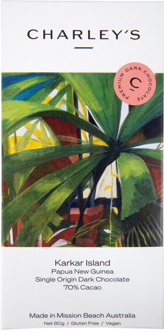 Karkar Island, Papua New Guinea Premium Plain Dark Chocolate  packaging
