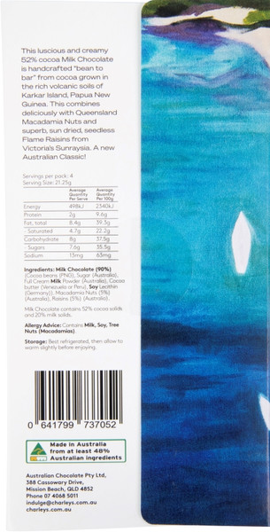 Macadamia & Raisin - Milk Chocolate PLUS