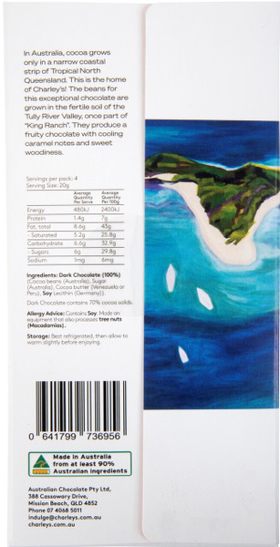 King Ranch Tully River Valley - Premium Plain Dark Chocolate-Plastic free packaging