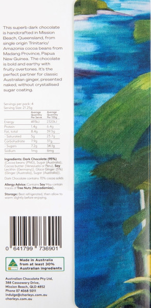 Naked Ginger - Dark Chocolate PLUS - Plastic free packaging