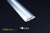 Flat aluminium LED profile installed creating modern linear architectural lighting effect