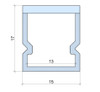 Plastic Waterproof LED Profile with frosted difuser Surface Mounted Reduced