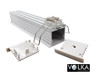 Box aluminium recessed LED profile kit with diffuser end caps and mounting accessories