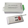 RGB LED controller with 6 key RF remote and aluminium casing for durable lighting control