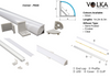 Corner LED profile PA-04 installation diagram with extrusion diffuser and mounting components layout