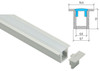 Recessed mini LED profile PA-36 kit with aluminium channel diffuser end caps and mounting accessories