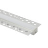 Plaster in LED aluminium profile extrusion with perforated sides for secure plaster integration