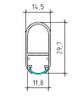 hanging rail LED profile cross section dimensions aluminium oval rail profile