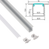 Mini recessed LED profile Type 2 kit with aluminium channel diffuser end caps and mounting accessories