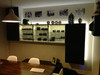LED lighting for glass display cabinets highlighting glass shelves and display items using concealed aluminium LED profile