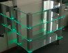 LED glass shelf display lighting installation