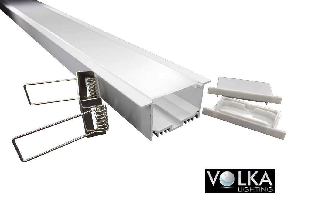 Wide Box Aluminium LED Profile Recessed | Flush-Mounted LED Channel
