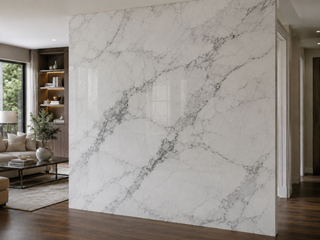 Marble wall before LED backlight installed - unlit