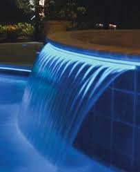 LED light installed in water fountain feature