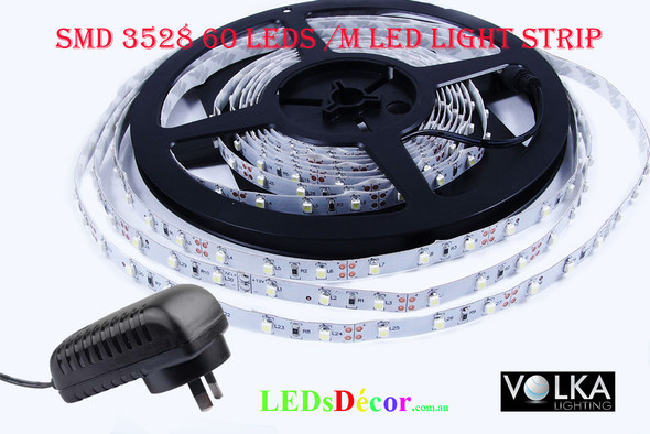 3528 60 LEDs/m water resistant LED light strip DIY kit contents