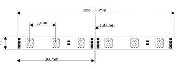 SMD 5050 30 pcs/m Non-Waterproof  7.2W/m 12V RGB