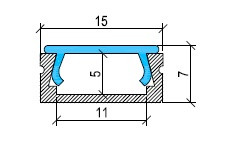 PA-19 surface mounted slim LED aluminium profile cross section with compact dimensions for low profile installation