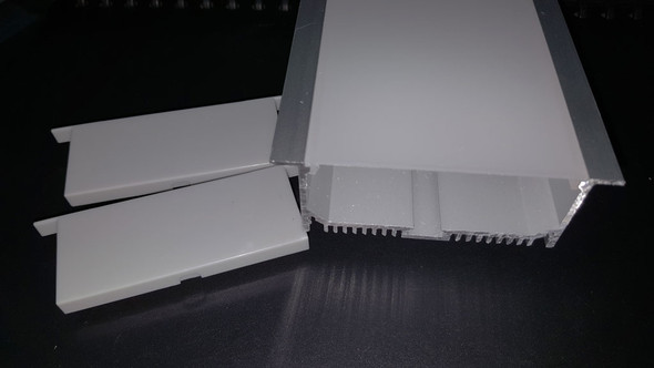 wide recessed aluminium LED profile box type 2 with diffuser installed linear lighting channel