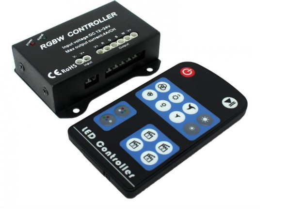 RGBW LED controller 4 channel unit for colour changing and white channel LED strip lighting control