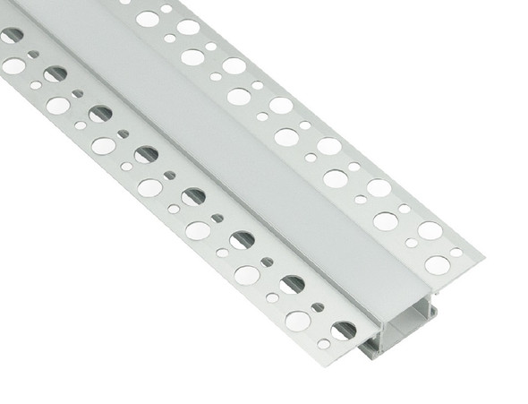 Plaster in LED aluminium profile Type 2 extrusion with perforated sides for secure plaster integration