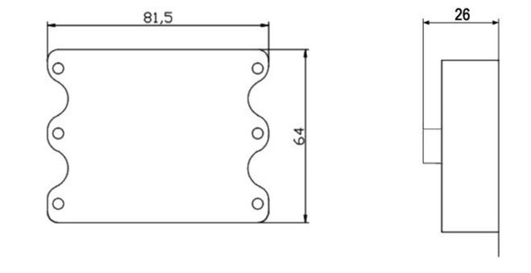 LED dimmer wiring and dimensions diagram showing installation layout and technical measurements