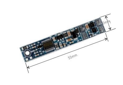 LED touch dimmer sensor board designed to fit inside aluminium LED channel profiles