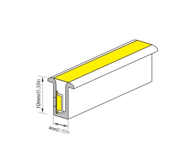 Recessed LED Neon Flex 4mm x 10mm 9.6W/m 12V Reduced