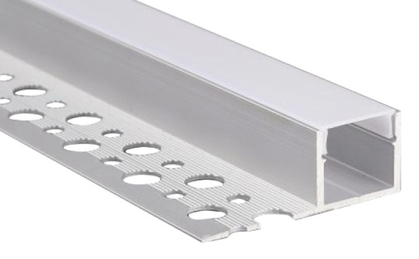 One sided flange aluminium LED profile extrusion designed for plaster recessed linear lighting applications