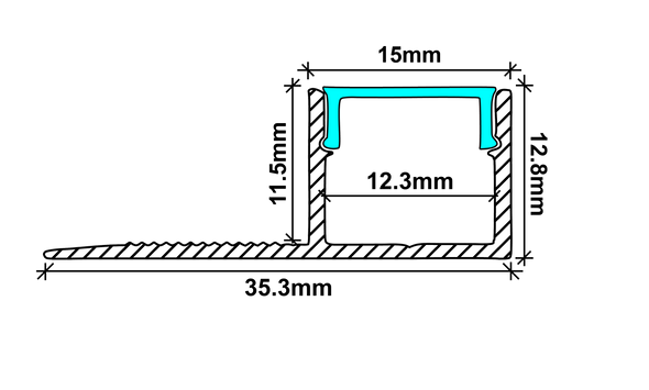 Plaster Recessed One Sided Flange Aluminium LED Profile 