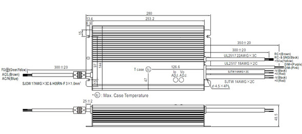 Mean Well HLG-600 LED Driver IP67 24V