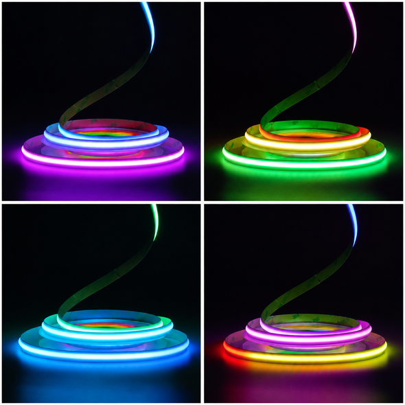Addressable RGBIC LED strip multicolour gradient effects
