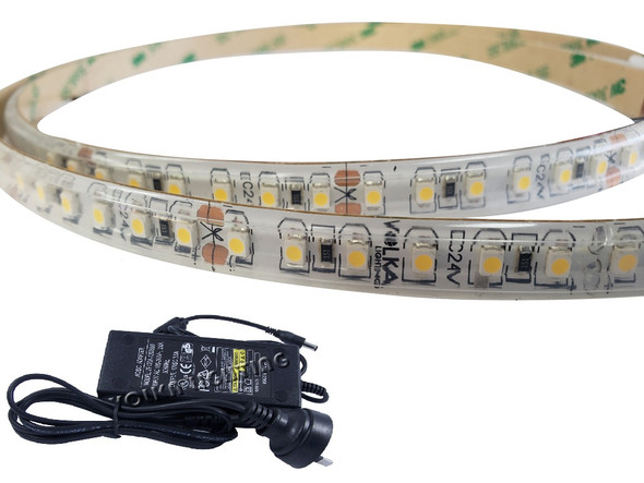 3528 120 LEDs/m IP65 water resistant LED strip kit components