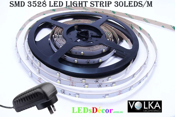 3528 30 LEDs/m non-waterproof LED strip DIY kit with adapter