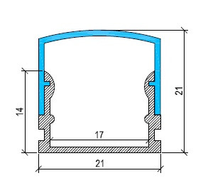deep box aluminium LED profile surface mounted cross section technical drawing dimensions
