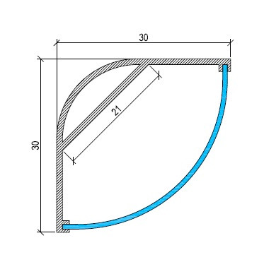 Aluminium corner LED maxi profile cross section with 45 degree angled design for corner lighting applications