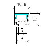 Mini surface mounted LED profile Type 2 cross section with compact dimensions for slim installations