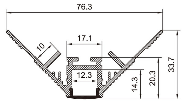 Plaster In External Corner Aluminium LED Profile 100cm Reduced