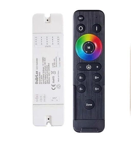 All-in-one LED controller with remote for single colour, CCT, RGB and RGBW strip lighting systems
