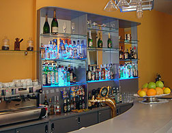 LED lighting installed in bar display cabinet