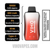 Raspberry Watermelon VIHO Turbo Vape 10000 Puffs Specifications
