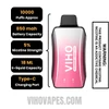 Strawberry Cheese Cake VIHO Turbo Vape 10000 Puffs Specifications