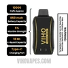 Tropical Melon VIHO Turbo Vape 10000 Puffs Specifications